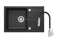 Комплект кухненска мивка и смесител Leda Nero