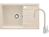 Кухненски смесител и мивка Leda Beige